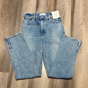 Abercrombie & Fitch Light Blue Straight  Leg Slit Jeans